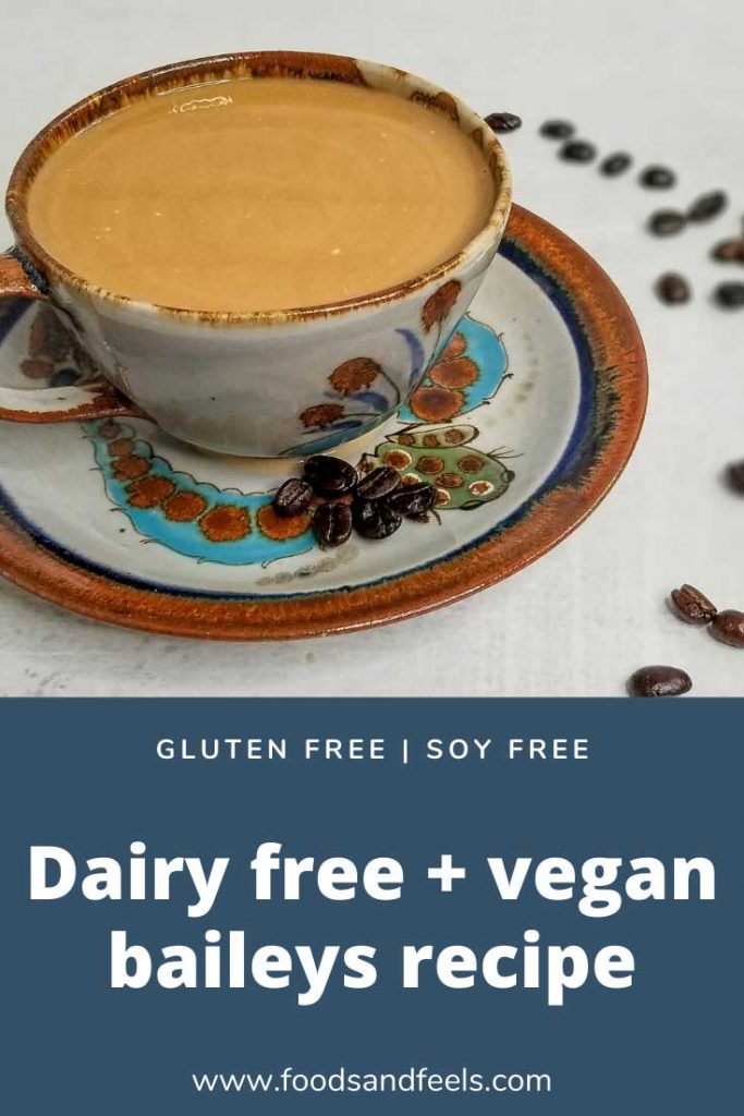 pinterest image for dsiry free and vegan baileys recipe