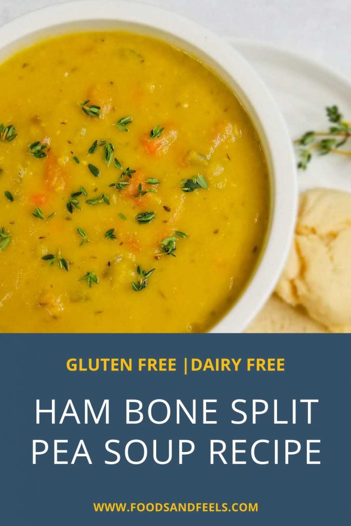 pinterest image for ham bone split pea soup