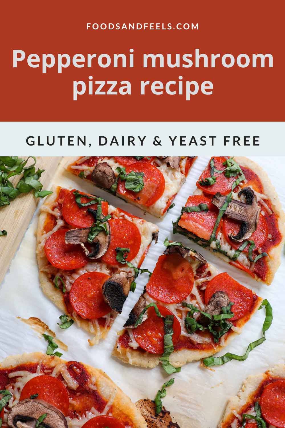 Pinterest image for gluten free dairy free pizza recipe