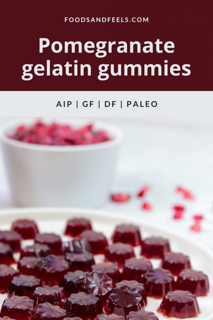 Pinterest image for pomegranate gelatin gummies