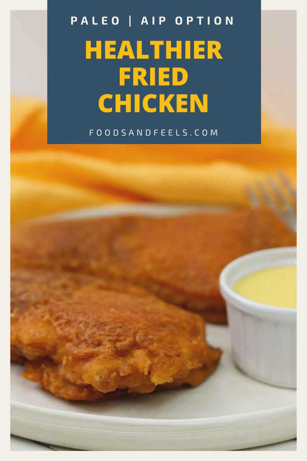 Pinterest image for healthier fried chicken recipe