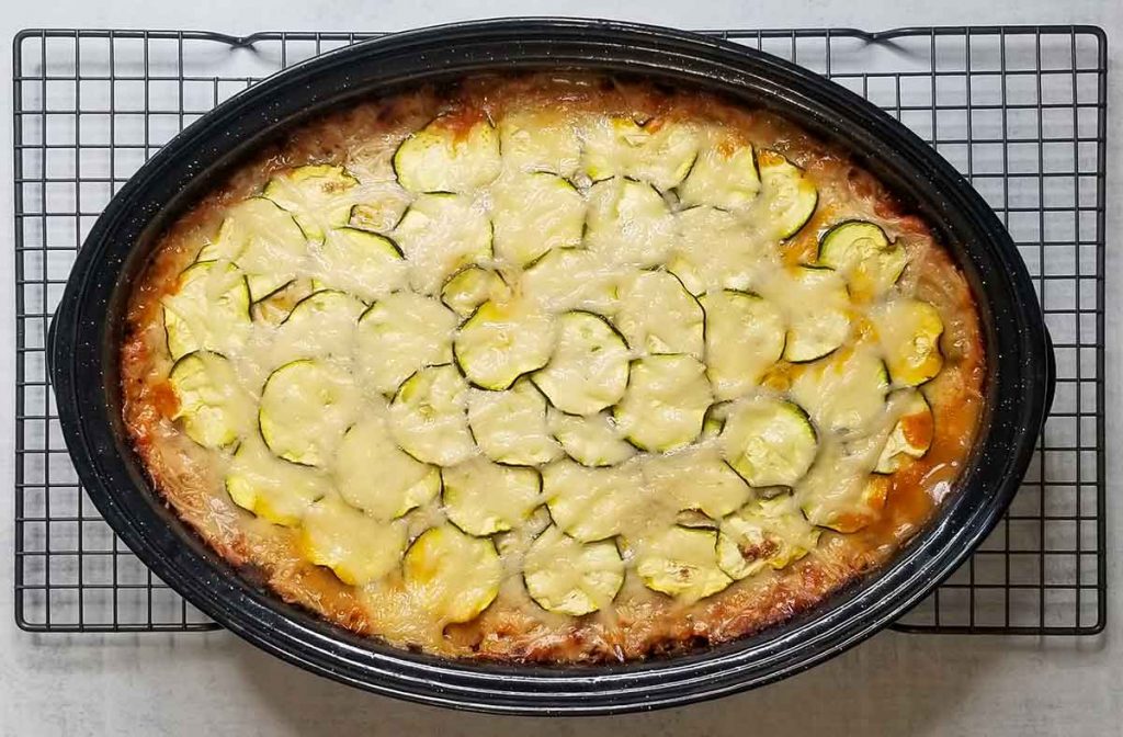 baked dairy free zucchini lasagna looking delicious and mouth watering