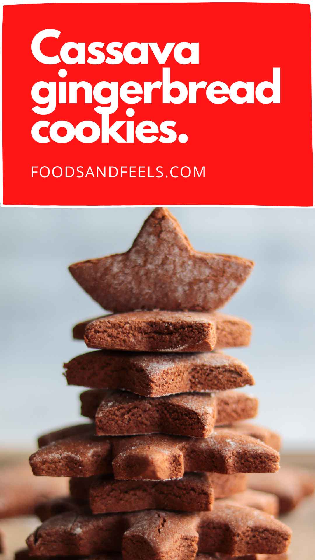 Pinterest image for cassava flour gingerbread cookies