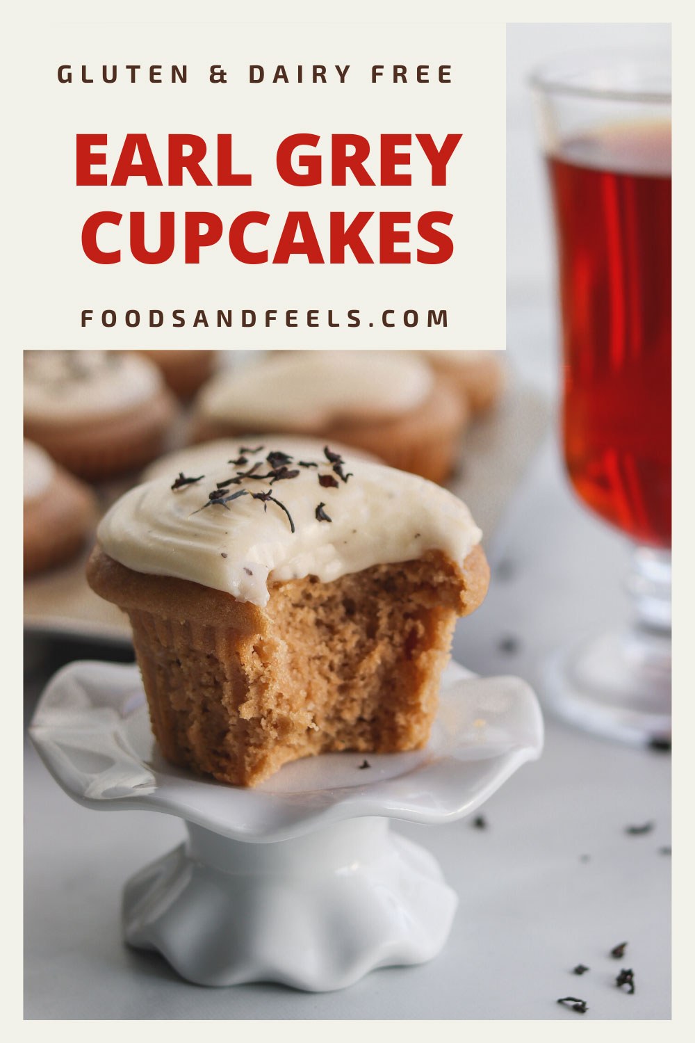 Pinterest image for earl grey cup cakes
