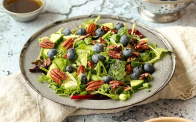 Blueberry Pecan Summer Salad with Maple Balsamic Vinaigrette