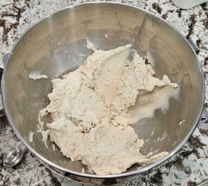 Consistency of the gluten free bannock batter/dough.